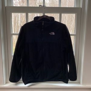 Black Fuzzy North Face Zip-up